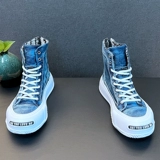 Martens, мужские осенние дышащие трендовые джинсовые модные короткие сапоги, в корейском стиле, увеличивают рост, модель 2023 года