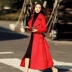 Mùa thu đông phiên bản Hàn Quốc của thời trang mới Áo len mỏng kiểu Anh dài nữ là áo len mỏng xu hướng áo khoác dạ Áo khoác dài