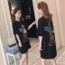 Mùa hè thai sản váy ngắn tay T-Shirt Hàn Quốc phiên bản của đoạn dài phim hoạt hình phần mỏng áo sơ mi giản dị mang thai phụ nữ mang thai ăn mặc Áo thai sản