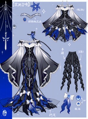 taobao agent Summoning in Deep Sea [Tail] SK set pseudo -tail skirt Cesu mysterious Gothic Lolita Day Dreaming