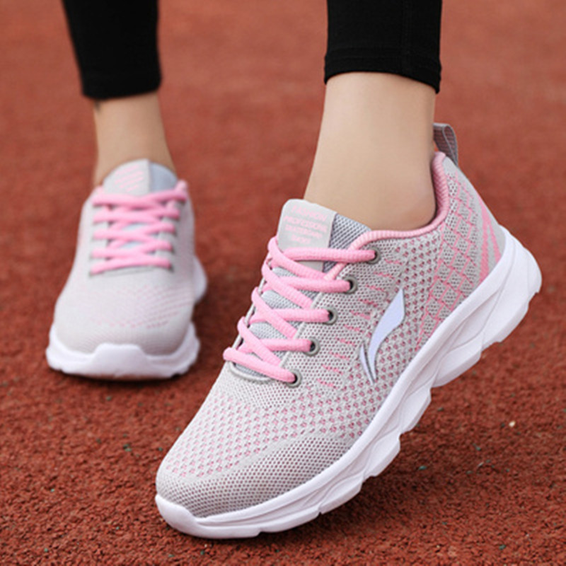 730 [Pink] Collection GiftLi Ning Women's Shoes gym shoes Broken code summer Pink Quick drying Flying weaving Breathable mesh Running shoes soft sole student Running shoes