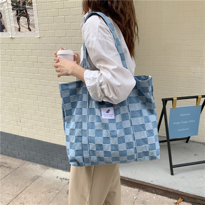 taobao agent Denim universal capacious handheld shoulder bag