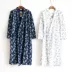 Áo choàng nam Nhật Bản cotton mùa hè đôi gạc kimono pyjama Nhật Bản cộng với áo choàng tắm chất béo dài váy ngủ nam  Night Robe