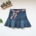 2019 xuân hè mới co giãn nửa váy denim dài sen lá tutu váy ngắn váy nữ chống ánh sáng xếp li - Cộng với kích thước quần áo áo bò nữ đẹp Cộng với kích thước quần áo