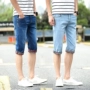 Mùa hè cắt quần short nam mùa hè denim 7 điểm quần thanh niên Slim Hàn Quốc phiên bản của bàn chân nhỏ của người đàn ông quần mỏng quần đùi nam