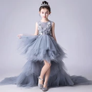 Cô gái lau váy dài violin trang phục mùa hè 2019 mẫu thời trang cá tính phù hợp với sàn catwalk cho trẻ em - Váy trẻ em