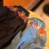Homemade Hàn Quốc mùa thu thêu hoa Slim denim giặt quần short nam Hàn Quốc Áo khoác đẹp trai - Áo khoác