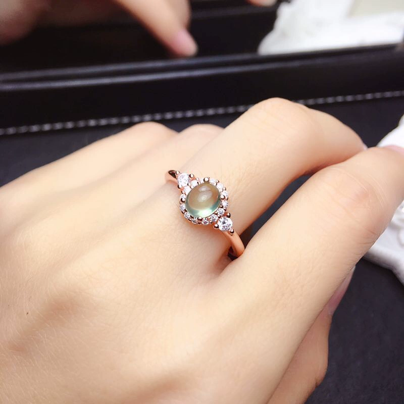 s925 nhẫn bạc nhẫn trống hỗ trợ hình bầu dục 4 * 5 5 * 6 6 * 7mm nhẫn hỗ trợ phụ nữ Nhật Bản và Hàn Quốc hoang dã - Nhẫn