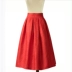 ins siêu hot váy mùa thu phụ nữ retro eo cao váy Hepburn nhỏ màu đỏ váy xếp ly chữ A chiều dài trung bình váy phồng - Váy