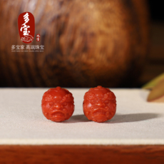 DIY аксессуары 多宝家瓦西南红柿子红散珠貔貅龙之九子螭吻苏工精工雕刻单珠配饰