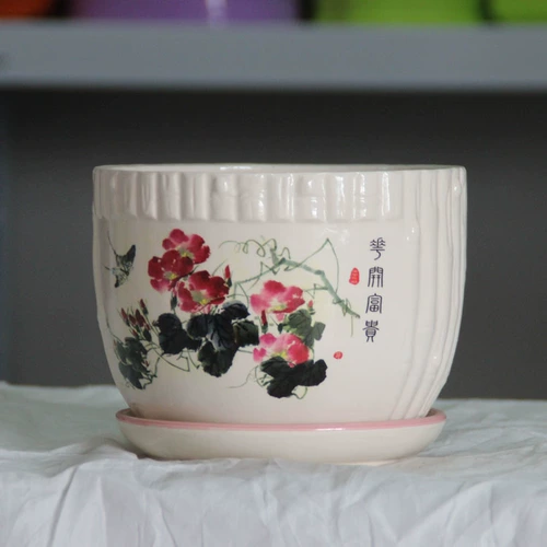 Керамический цветочный горшок, большой корсет на тазовое кольцо, простой и элегантный дизайн, китайский стиль