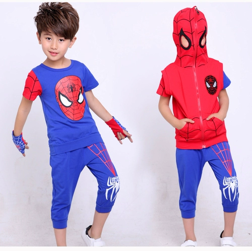 Летняя одежда, летний тонкий комплект для мальчиков, коллекция 2021, короткий рукав, 3 предмета