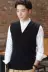 Áo vest nam mùa thu Hàn Quốc Áo vest mỏng cotton cổ chữ V không tay áo len áo len giản dị áo vest khoác nam Dệt kim Vest