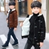 Áo khoác bé trai cộng với quần áo nhung thu đông 2018 cho bé lớn mùa đông áo len trùm đầu cho bé ao khoac tre em Áo khoác