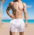 Thời trang nam màu rắn mờ bơi thân siêu mỏng lưới đàn hồi cao lót chống ánh sáng bãi biển thể thao quần short tập thể dục Quần bãi biển