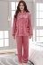 Mùa thu và mùa đông đồ ngủ phụ nữ flannel phù hợp với trung niên mẹ san hô lông cừu dày lên dịch vụ nhà XL cardigan đồ bộ thể thao nam Bộ Pajama