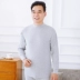 Trung niên và già cotton đồ lót nhiệt nam cao cổ áo mỏng phần quần áo mùa thu đơn mảnh mùa thu và mùa đông cơ sở áo len cotton