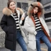 Chống mùa xuống bông đệm phụ nữ phần dài 2018 mùa đông mới Hàn Quốc phiên bản của cổ áo lông thú lớn dày bông áo khoác bông áo khoác thủy triều Bông