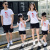 Cha mẹ và con mặc mùa hè 2018 làn sóng mới đầy đủ nhà tình yêu t-shirt gia đình gói một gia đình của ba bốn mẹ và con gái Trang phục dành cho cha mẹ và con