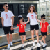 Cha mẹ và con mặc mùa hè 2018 làn sóng mới đầy đủ nhà tình yêu t-shirt gia đình gói một gia đình của ba bốn mẹ và con gái Trang phục dành cho cha mẹ và con