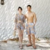 Cặp đôi đồ bơi nữ mới ba mảnh Hàn Quốc bảo thủ che bụng thon gọn Đồ bơi gợi cảm quần nam đi biển - Vài đồ bơi set đồ đôi đi biển Vài đồ bơi