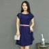 Shen Yidu Mùa hè 2021 mới của phụ nữ mùa hè váy dài trung niên ngắn tay váy ôm mỏng 1707 - Váy dài