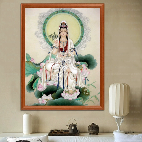 2023 Крестная вышивка новая линейная вышивка гостиная Гуанейн Бодхисаттва Бодхисаттва берет лотос Гуаньян и дает сыну благословению вода Будда статуя Будда