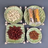 Ручная бамбуковая бассейна с фруктовым бассейном корзина для дома закуски для закуски поддон с базовой бамбуковой корзиной деревянный полки пылен