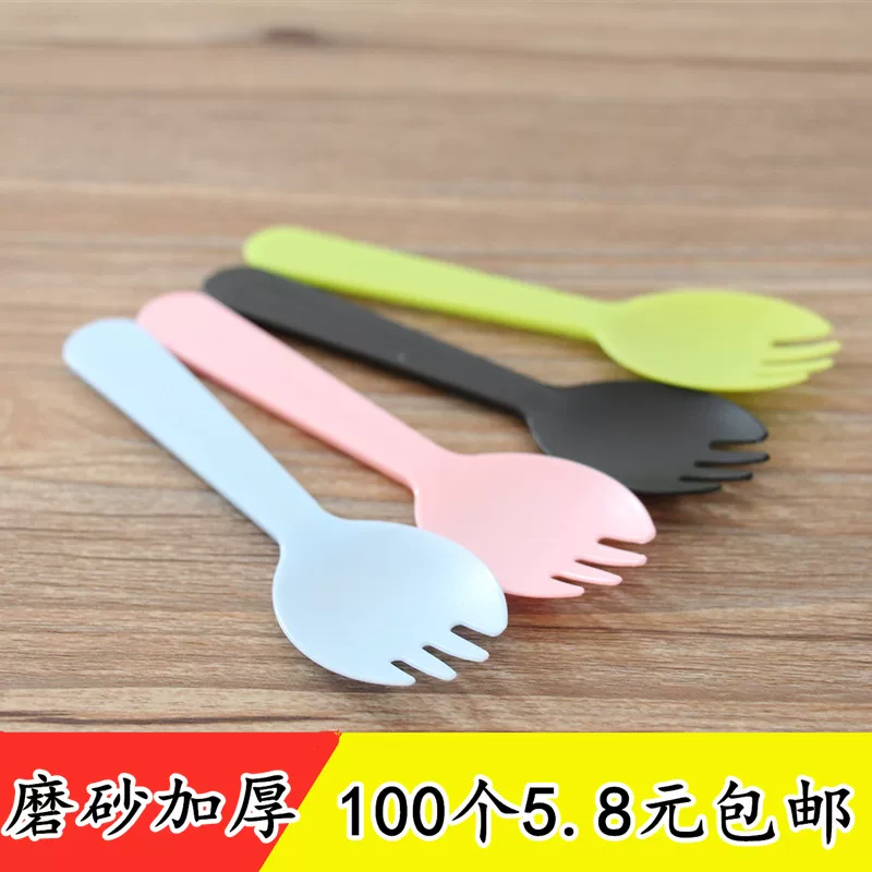 Individually packaged disposable spoons, forks, dessert spoons, cake spoons