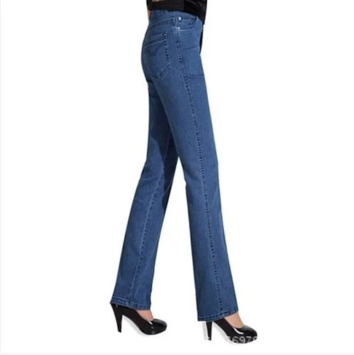 Эластичный мегафон, джинсы, штаны, большой размер, осенний, высокая талия