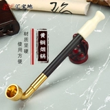 Краткое стиль старая модная мешка для дыма старые ингредиенты Paiguang Сандаловая дымовая труба, двухцелевая мешок для дыма мужской борьба с борьбой с засухой пожилой засухо