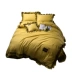 Bộ đồ giường cotton cotton bốn mảnh kiểu công chúa ren hoa sen ren châu Âu màu đơn giản - Bộ đồ giường bốn mảnh Bộ đồ giường bốn mảnh