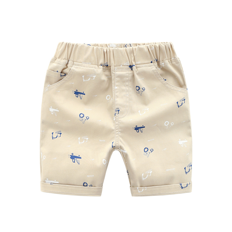 Summer 18B Pants Kz2726 KhakiBoy shorts 2021 summer new pattern Children's wear baby pure cotton Capris children leisure time shorts Wear out tide