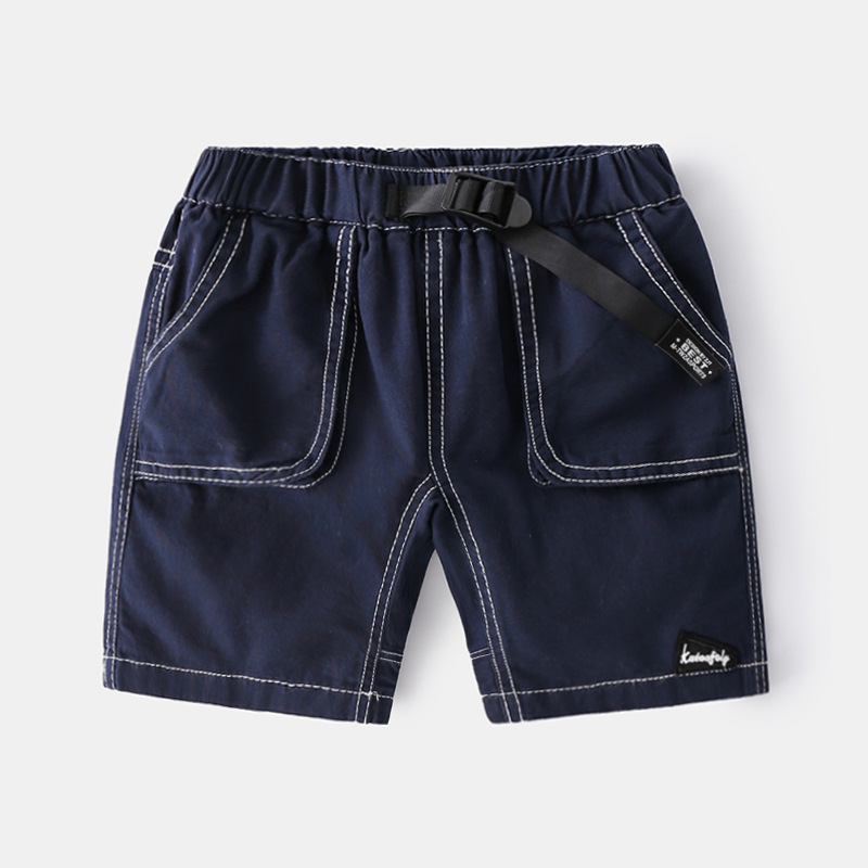 NavyBoy shorts 2021 summer new pattern Children's wear baby pure cotton Capris children leisure time shorts Wear out tide