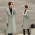 2018 mùa xuân mới của Hàn Quốc phiên bản của áo len dày áo len nữ phần dài silhouette coat loose là mỏng ao khoac nu Trung bình và dài Coat