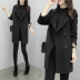 Áo chống mùa thu đông 2018 phiên bản Hàn Quốc mới của áo khoác len nữ dài coat áo khoác dày hơn buông lỏng Áo khoác dài