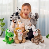 Милая плюшевая игрушка, кукла, зебра, лев, слон, крокодил