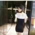 Đầm nữ mùa thu mới phiên bản Hàn Quốc 2018 khí chất ngọt ngào eo lệch vai voan voan vai đeo hông váy thon