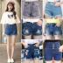 Nhà máy sản xuất trực tiếp bán buôn chợ đêm gian hàng cung cấp mùa hè mới phụ nữ quần short denim phụ nữ quần jean rộng chân quần quần jean ngố ống rộng Quần jean