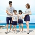 Gia đình gas nước ngoài hè 2019 mới bố và con gái gia đình ba bông phù hợp với gia đình cỡ lớn 4 chị 5 người - Trang phục dành cho cha mẹ và con quần gia đình Trang phục dành cho cha mẹ và con
