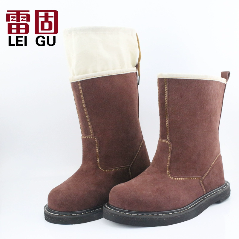 Giày lao động cao cổ chất liệu da bò chống thấm nước chịu nhiệt độ cao giày ủng bảo hộ chống cháy 