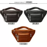 Прочная кожаная водонепроницаемая поясная сумка, универсальная нагрудная сумка, мужская небольшая сумка для отдыха, сумка через плечо