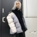 Mùa đông 2019 mới phối màu phù hợp với phụ nữ cotton ngắn phần dày dày ấm áp quần áo cotton lỏng lông tơ in bánh mì dịch vụ tóc - Bông áo phao nữ Bông