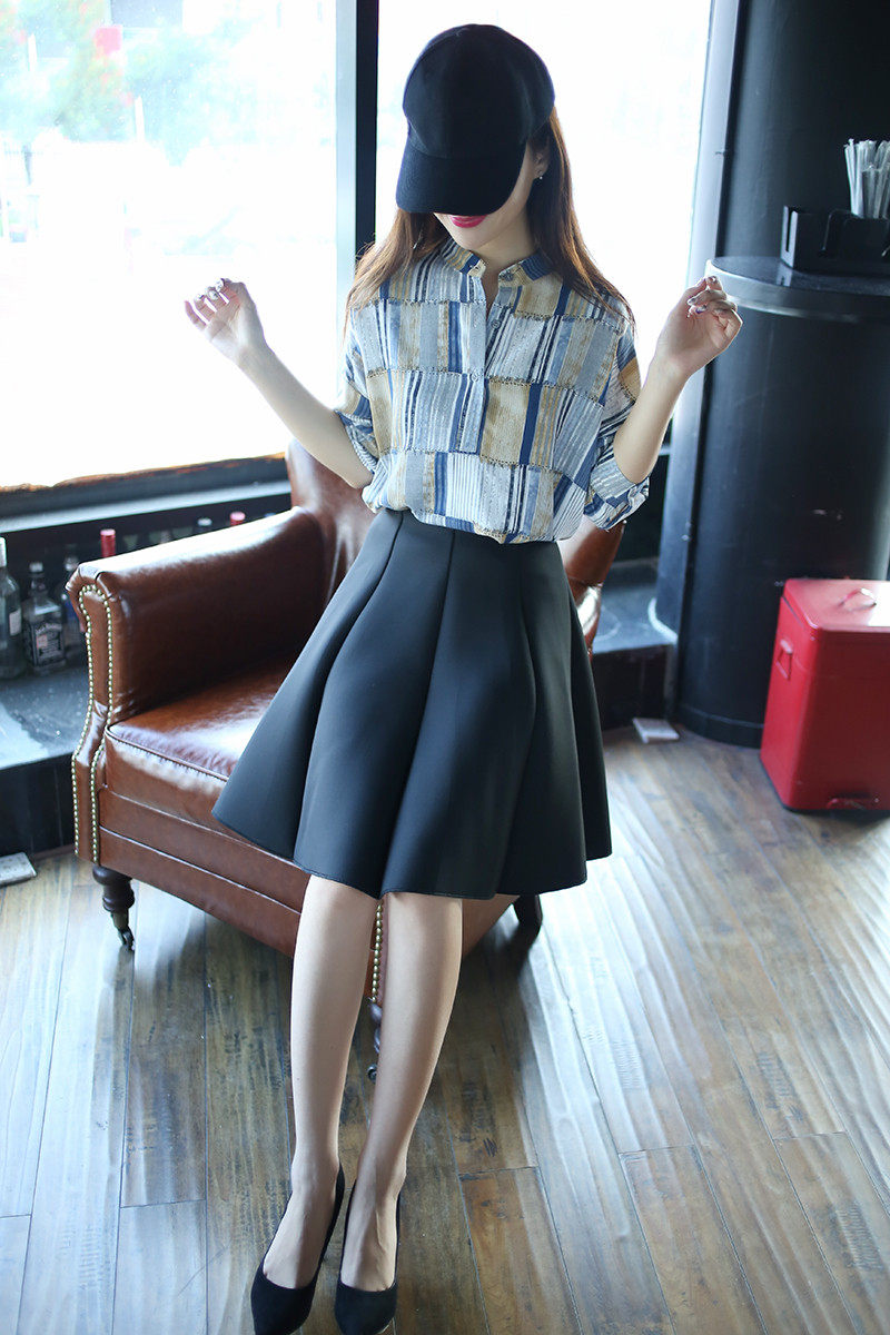 高腰半身裙女秋冬新款蓬蓬裙大码百褶裙伞裙显瘦太空棉a字裙短裙