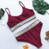 2018 Châu Âu và Mỹ gợi cảm bikini cạp cao bikini bikini nữ lấp lánh màu rắn rắn 	đồ bơi 2 mảnh quần Bộ đồ bơi hai mảnh