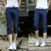 Mùa hè của Nam Giới Hàn Quốc Slim Denim Shorts Nam Bàn Chân Mỏng Bảy điểm Jeans Stretch Casual 7 Quần