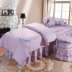 Mới thêu bông denim bedspread thẩm mỹ viện đơn giản đồng bằng cao cấp massage bedspread custom-made tím - Trang bị tấm