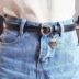 Vòng tròn hoang dã Hàn Quốc khóa đầu nam đơn giản vành đai thời trang thắt lưng dây chuyền Phiên bản Hàn Quốc hip hop khóa ngọt tự động thắt lưng dây dù Thắt lưng