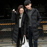 Mới hợp thời trang nam mùa đông dài dày áo khoác trùm đầu người đàn ông Hàn Quốc những người yêu thích bông phù hợp với thanh niên mỏng áo khoác đồ đôi nam nữ đẹp