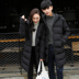 Mới hợp thời trang nam mùa đông dài dày áo khoác trùm đầu người đàn ông Hàn Quốc những người yêu thích bông phù hợp với thanh niên mỏng áo khoác Trang phục Couple